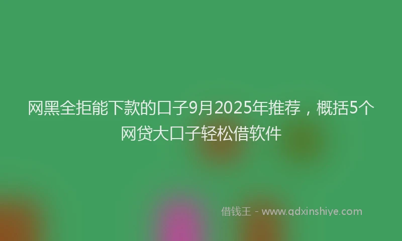 网黑全拒能下款的口子9月2025年推荐，概括5个网贷大口子轻松借软件