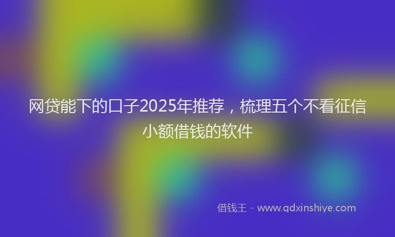 网贷能下的口子2025年推荐，梳理五个不看征信小额借钱的软件