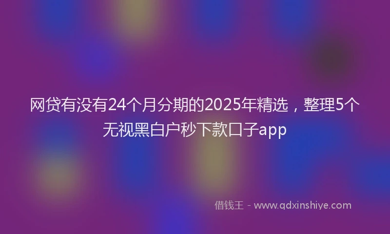 网贷有没有24个月分期的2025年精选，整理5个无视黑白户秒下款口子app