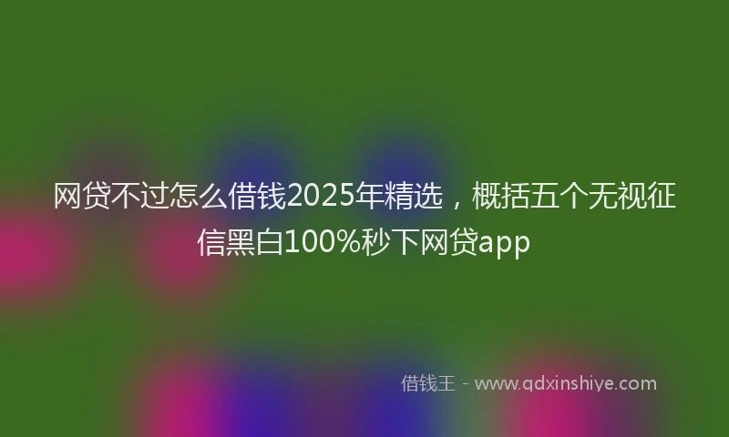网贷不过怎么借钱2025年精选，概括五个无视征信黑白100%秒下网贷app