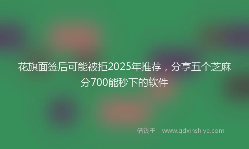 花旗面签后可能被拒2025年推荐，分享五个芝麻分700能秒下的软件