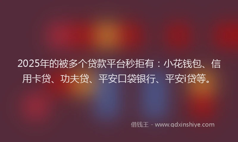 2025年的被多个贷款平台秒拒有：小花钱包、信用卡贷、功夫贷、平安口袋银行、平安i贷等。