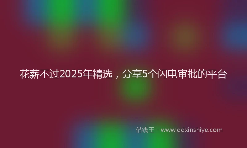 花薪不过2025年精选，分享5个闪电审批的平台