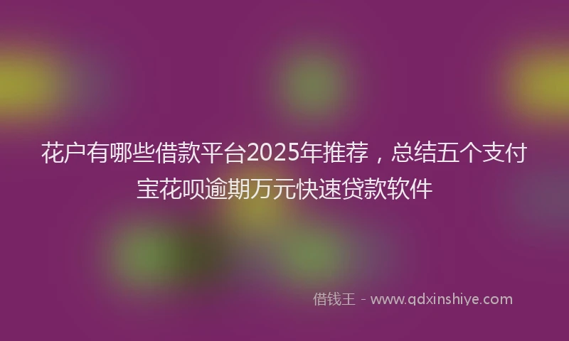 花户有哪些借款平台2025年推荐，总结五个支付宝花呗逾期万元快速贷款软件