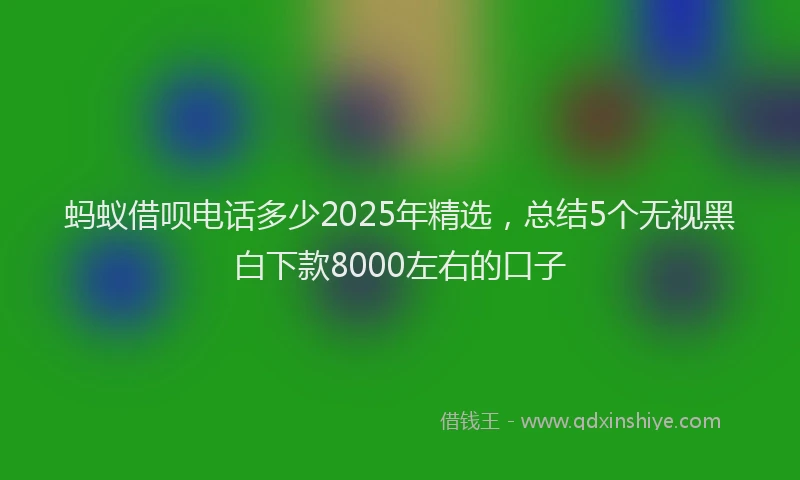 蚂蚁借呗电话多少2025年精选，总结5个无视黑白下款8000左右的口子