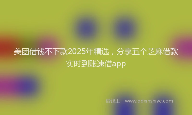 美团借钱不下款2025年精选，分享五个芝麻借款实时到账速借app