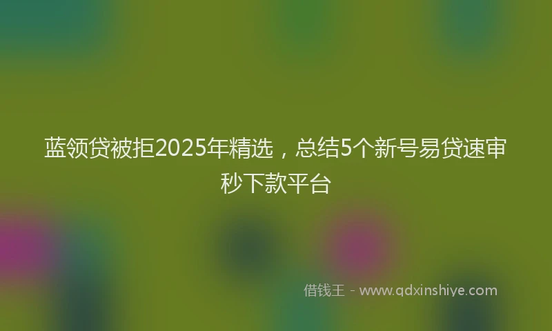 蓝领贷被拒2025年精选，总结5个新号易贷速审秒下款平台