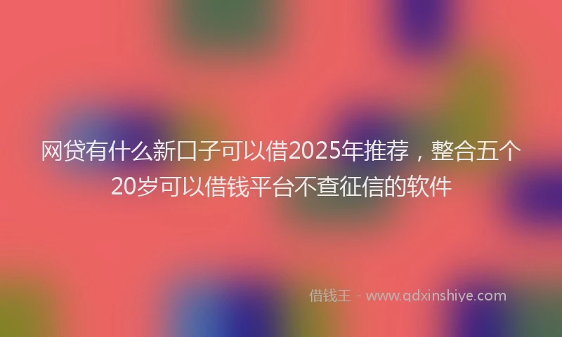 网贷有什么新口子可以借2025年推荐，整合五个20岁可以借钱平台不查征信的软件