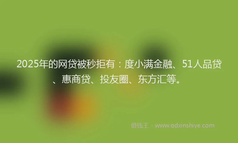 2025年的网贷被秒拒有：度小满金融、51人品贷、惠商贷、投友圈、东方汇等。