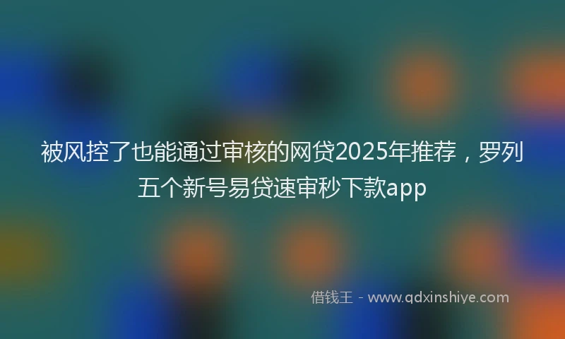 被风控了也能通过审核的网贷2025年推荐，罗列五个新号易贷速审秒下款app