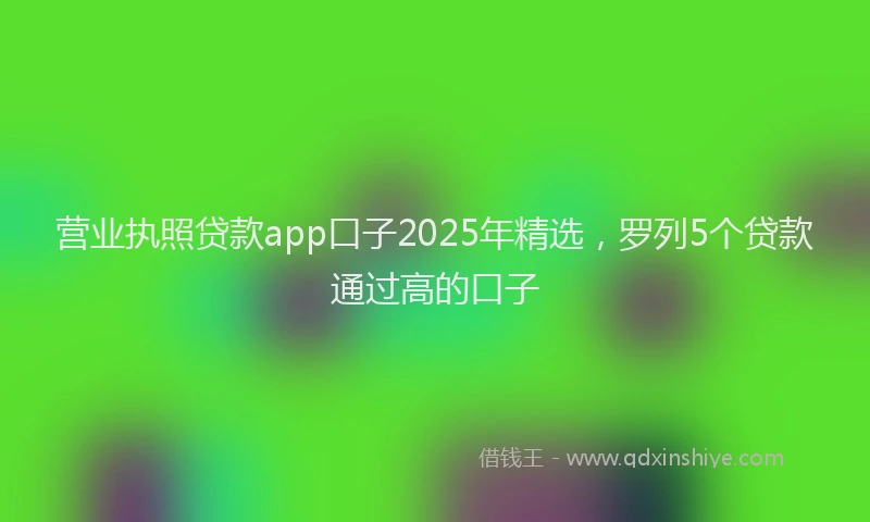 营业执照贷款app口子2025年精选，罗列5个贷款通过高的口子