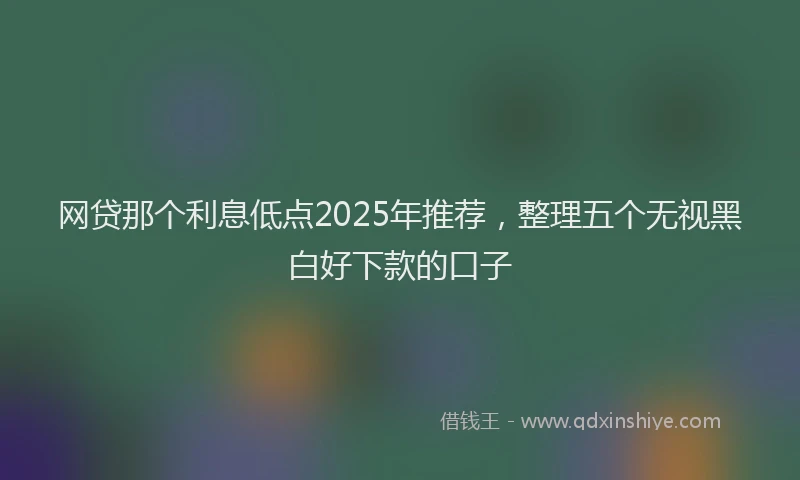 网贷那个利息低点2025年推荐，整理五个无视黑白好下款的口子