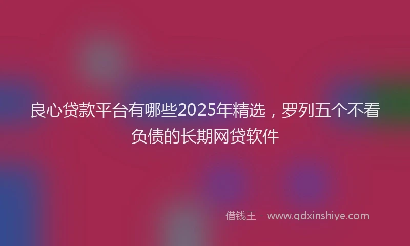 良心贷款平台有哪些2025年精选，罗列五个不看负债的长期网贷软件