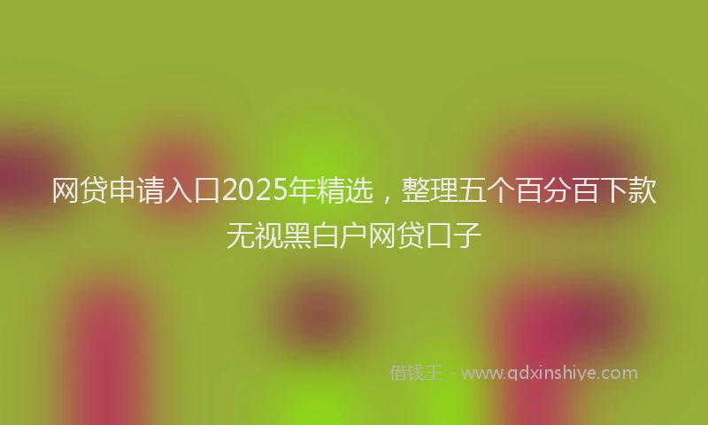 网贷申请入口2025年精选，整理五个百分百下款无视黑白户网贷口子