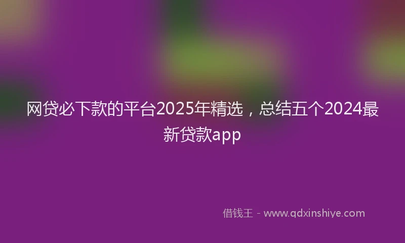 网贷必下款的平台2025年精选，总结五个2024最新贷款app