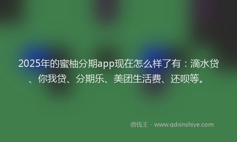 2025年的蜜柚分期app现在怎么样了有：滴水贷、你我贷、分期乐、美团生活费、还呗等。