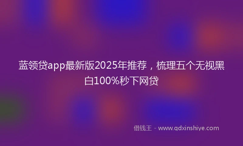 蓝领贷app最新版2025年推荐，梳理五个无视黑白100%秒下网贷