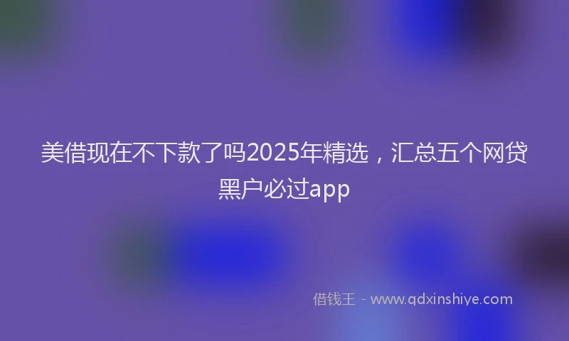 美借现在不下款了吗2025年精选，汇总五个网贷黑户必过app