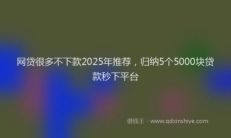 网贷很多不下款2025年推荐，归纳5个5000块贷款秒下平台
