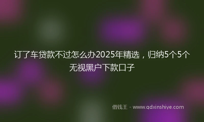 订了车贷款不过怎么办2025年精选，归纳5个5个无视黑户下款口子