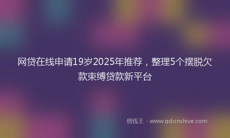 网贷在线申请19岁2025年推荐，整理5个摆脱欠款束缚贷款新平台