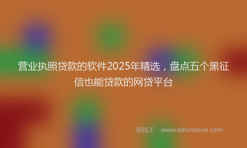 营业执照贷款的软件2025年精选，盘点五个黑征信也能贷款的网贷平台