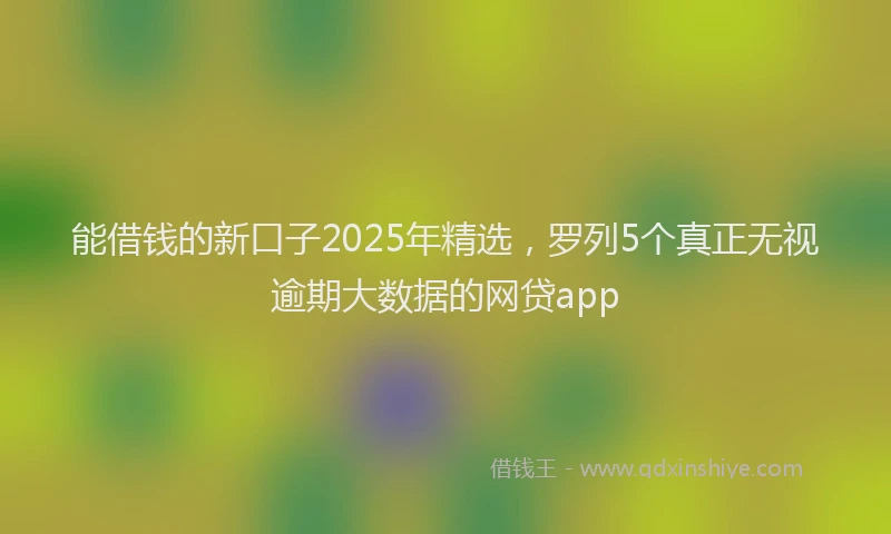 能借钱的新口子2025年精选，罗列5个真正无视逾期大数据的网贷app