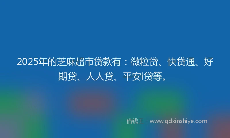 2025年的芝麻超市贷款有：微粒贷、快贷通、好期贷、人人贷、平安i贷等。