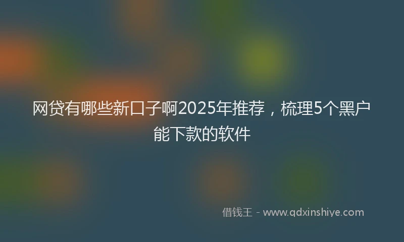 网贷有哪些新口子啊2025年推荐，梳理5个黑户能下款的软件