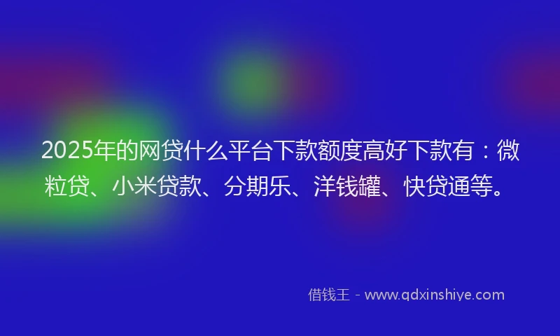 2025年的网贷什么平台下款额度高好下款有：微粒贷、小米贷款、分期乐、洋钱罐、快贷通等。