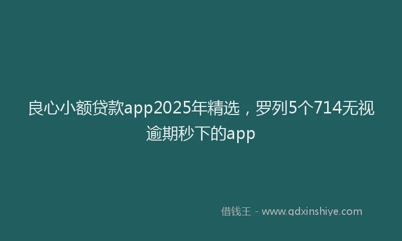 良心小额贷款app2025年精选，罗列5个714无视逾期秒下的app