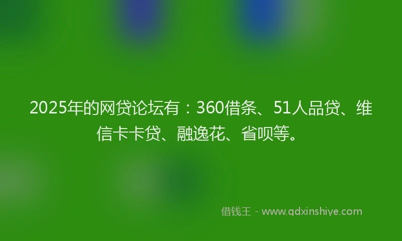 2025年的网贷论坛有：360借条、51人品贷、维信卡卡贷、融逸花、省呗等。