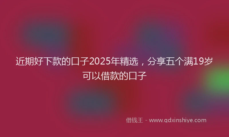 近期好下款的口子2025年精选，分享五个满19岁可以借款的口子