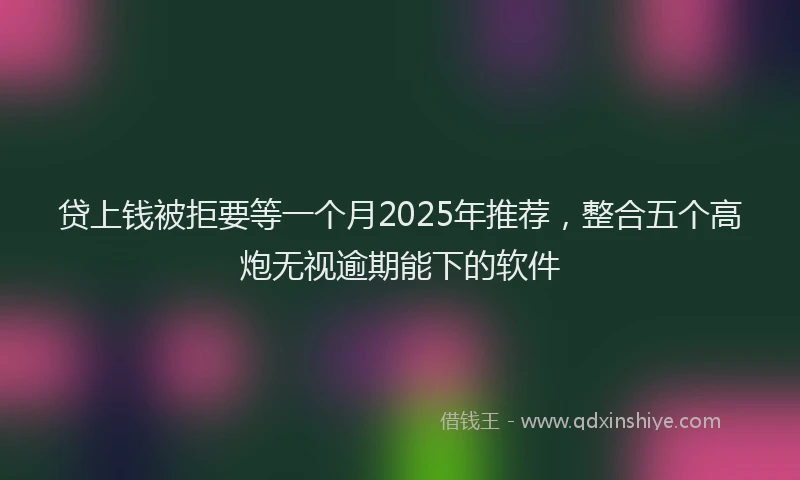 贷上钱被拒要等一个月2025年推荐，整合五个高炮无视逾期能下的软件