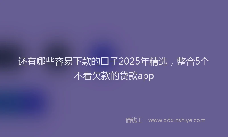 还有哪些容易下款的口子2025年精选，整合5个不看欠款的贷款app