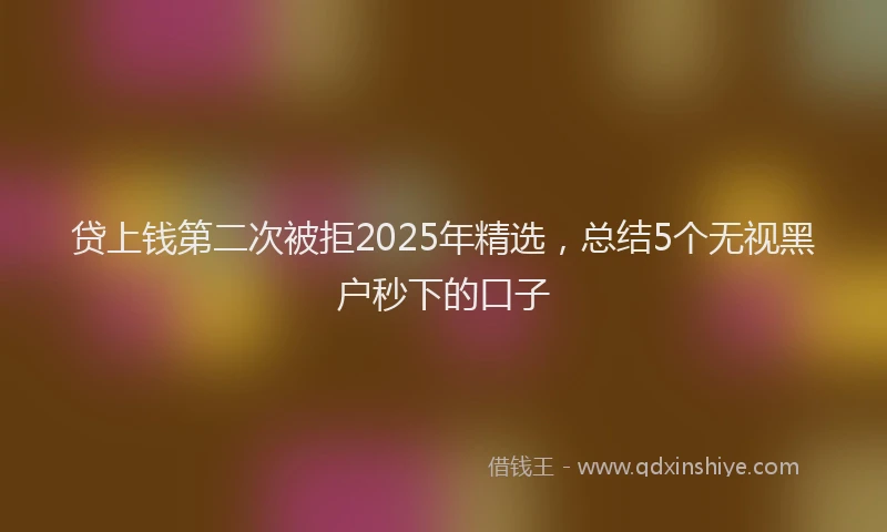 贷上钱第二次被拒2025年精选，总结5个无视黑户秒下的口子