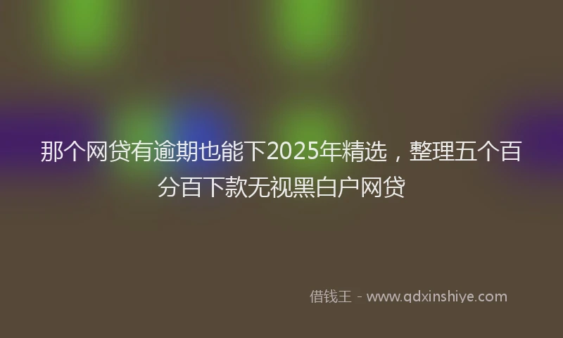那个网贷有逾期也能下2025年精选，整理五个百分百下款无视黑白户网贷