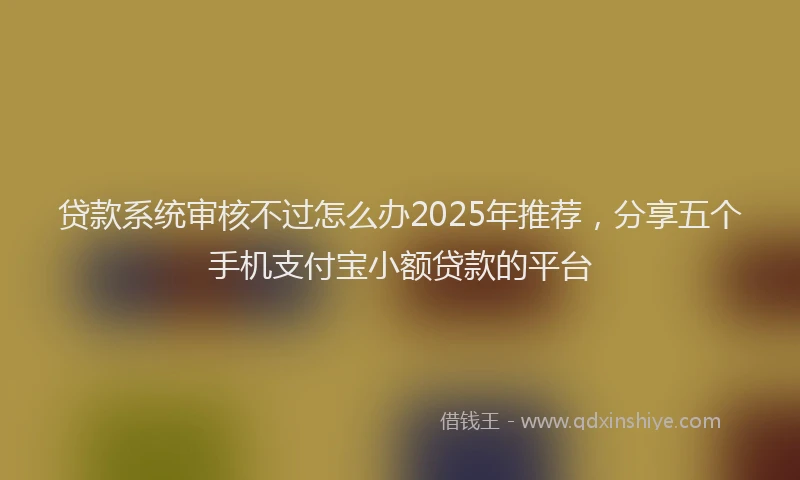 贷款系统审核不过怎么办2025年推荐，分享五个手机支付宝小额贷款的平台