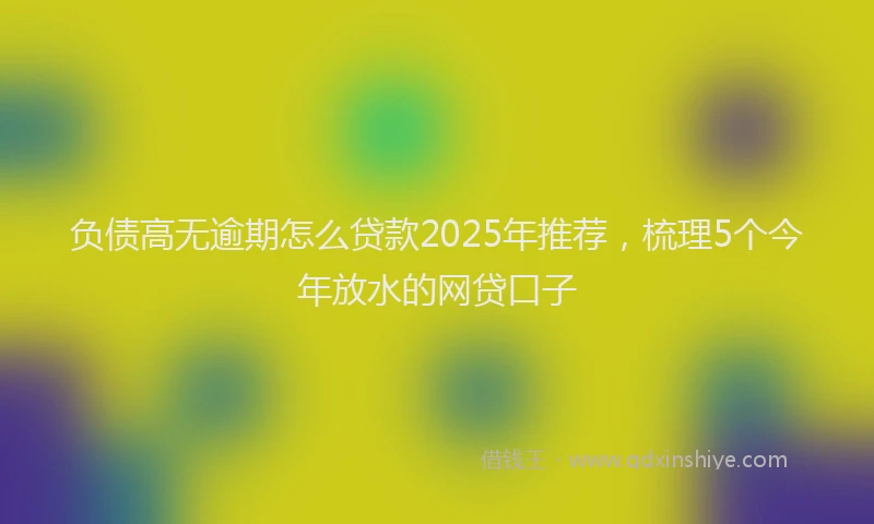 负债高无逾期怎么贷款2025年推荐，梳理5个今年放水的网贷口子
