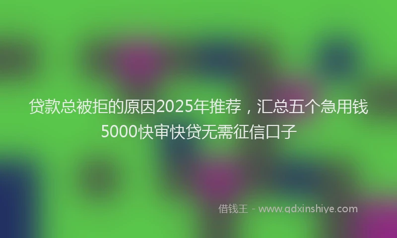 贷款总被拒的原因2025年推荐，汇总五个急用钱5000快审快贷无需征信口子