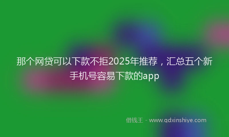 那个网贷可以下款不拒2025年推荐，汇总五个新手机号容易下款的app