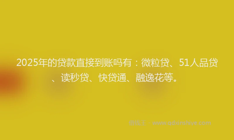 2025年的贷款直接到账吗有：微粒贷、51人品贷、读秒贷、快贷通、融逸花等。