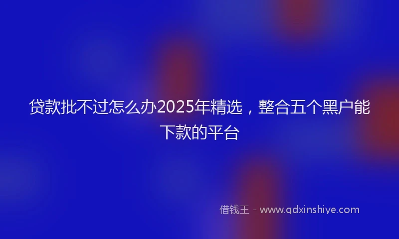 贷款批不过怎么办2025年精选，整合五个黑户能下款的平台