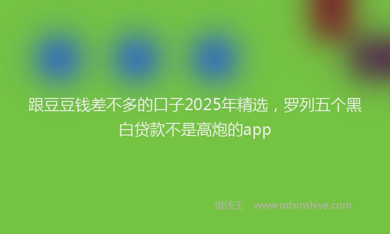 跟豆豆钱差不多的口子2025年精选，罗列五个黑白贷款不是高炮的app