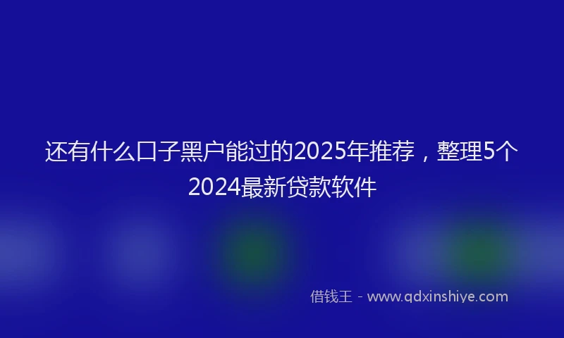 还有什么口子黑户能过的2025年推荐，整理5个2024最新贷款软件