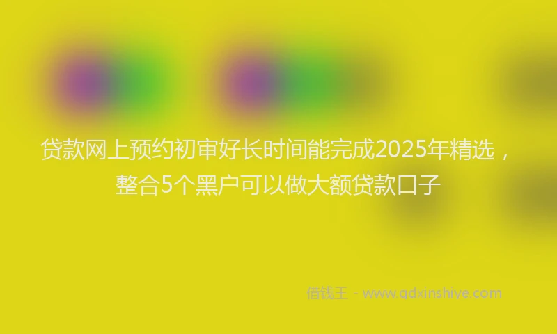 贷款网上预约初审好长时间能完成2025年精选，整合5个黑户可以做大额贷款口子