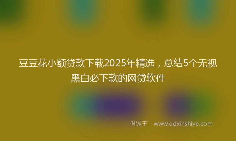豆豆花小额贷款下载2025年精选，总结5个无视黑白必下款的网贷软件