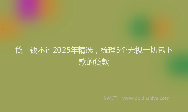 贷上钱不过2025年精选，梳理5个无视一切包下款的贷款