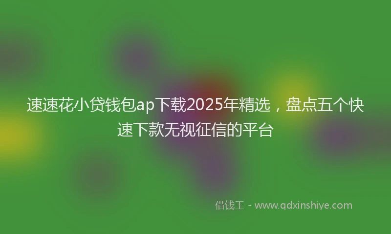 速速花小贷钱包ap下载2025年精选，盘点五个快速下款无视征信的平台