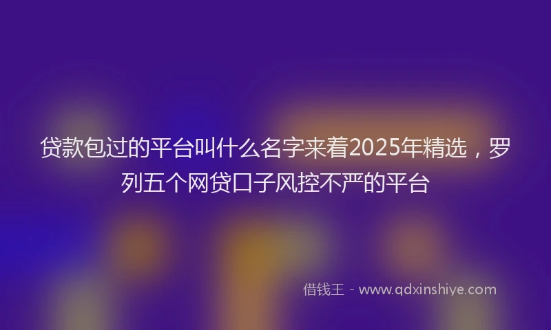 贷款包过的平台叫什么名字来着2025年精选，罗列五个网贷口子风控不严的平台
